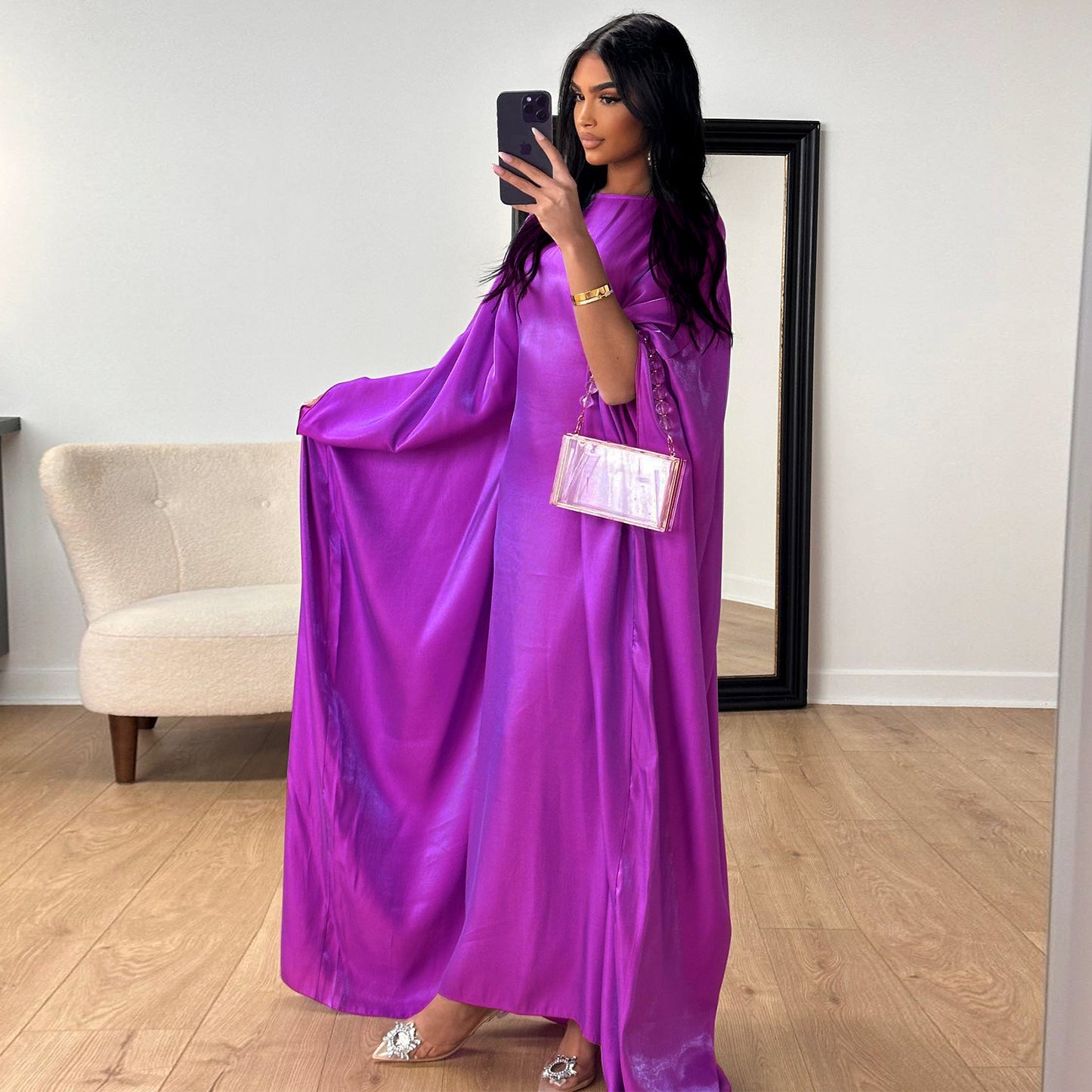 Butterfly Kaftan Abaya Magenta